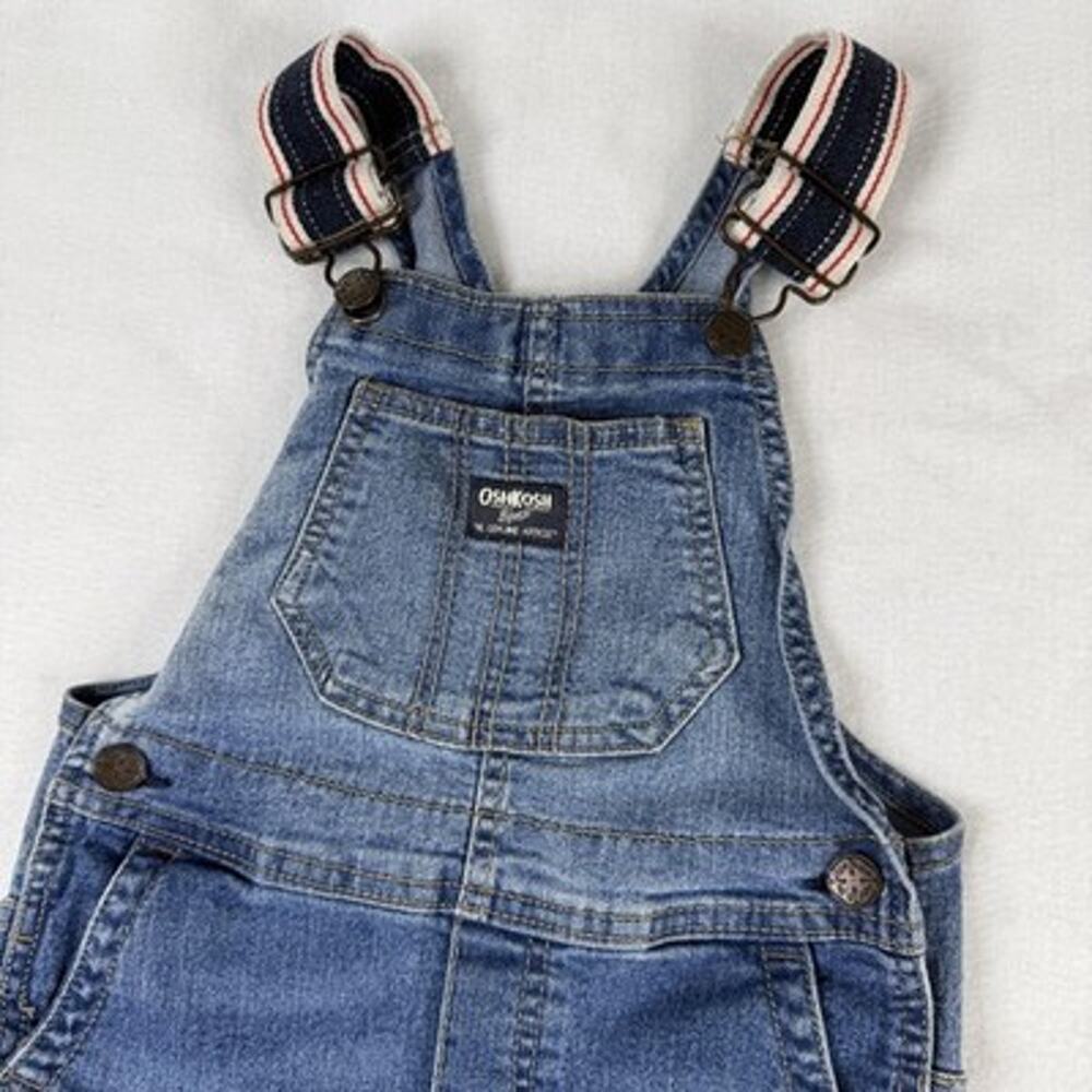 OshKosh Overalls Denim Vestbak Bgosh Boys 4T Blue Stretch Carpenter Jeans